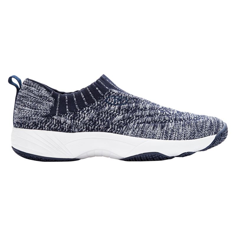 Chaussures de Marche Propet Wash N Wear Slip-On Knit Femme Bleu Marine Blanche | 2QUHnOoA